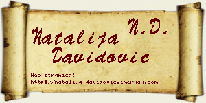 Natalija Davidović vizit kartica